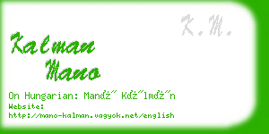 kalman mano business card